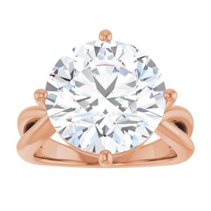 14K Rose Gold 13 mm Round Ring Mounting – image 5