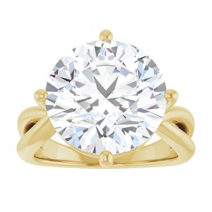 10K Yellow Gold 13 mm Round Ring Mounting – image 5