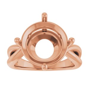 10K Rose Gold 13 mm Round Ring Mounting – image 6