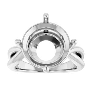 10K White Gold 13 mm Round Ring Mounting – image 6
