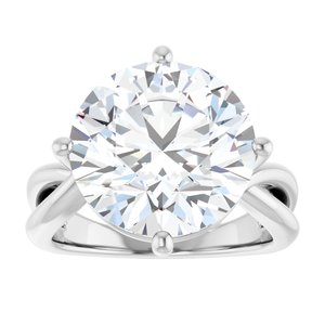 10K White Gold 13 mm Round Ring Mounting – image 5