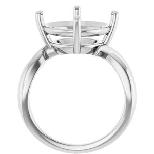 10K White Gold 13 mm Round Ring Mounting – image 4