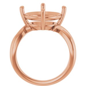10K Rose Gold 13 mm Round Ring Mounting – image 4