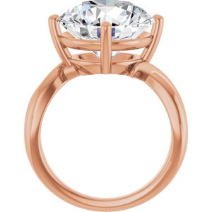14K Rose Gold 13 mm Round Ring Mounting – image 3