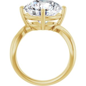 10K Yellow Gold 13 mm Round Ring Mounting – image 3