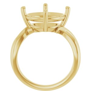 10K Yellow Gold 13 mm Round Ring Mounting – image 4