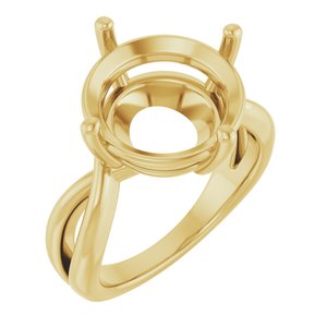 10K Yellow Gold 13 mm Round Ring Mounting – image 2