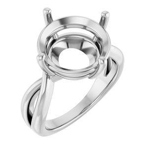 10K White Gold 13 mm Round Ring Mounting – image 2