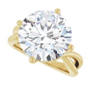10K Yellow Gold 13 mm Round Ring Mounting – image 8