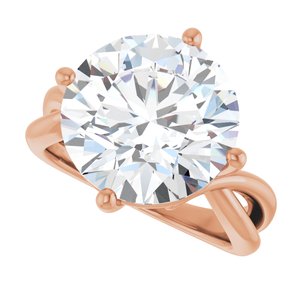 14K Rose Gold 13 mm Round Ring Mounting – image 8
