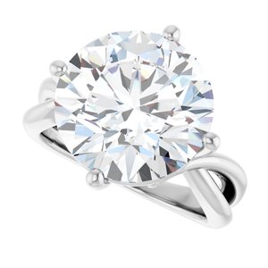 10K White Gold 13 mm Round Ring Mounting – image 8