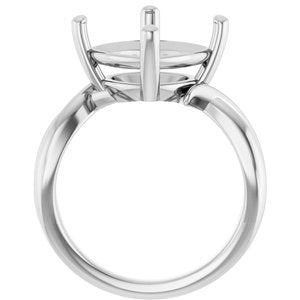 14K X1 White Gold 11x11 mm Cushion Ring Mounting – image 4