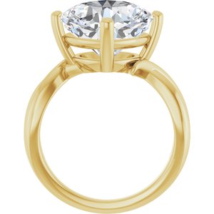 18K Yellow Gold 11x11 mm Cushion Ring Mounting – image 3