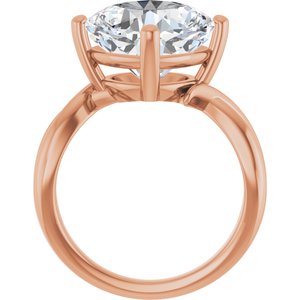 10K Rose Gold 11x11 mm Cushion Ring Mounting – image 3