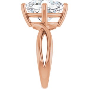 10K Rose Gold 11x11 mm Cushion Ring Mounting – image 7