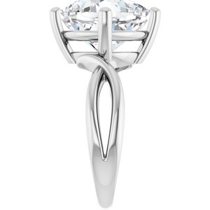 14K White Gold 11x11 mm Cushion Ring Mounting – image 7