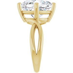 10K Yellow Gold 11x11 mm Cushion Ring Mounting – image 7