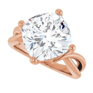 10K Rose Gold 11x11 mm Cushion Ring Mounting – image 8