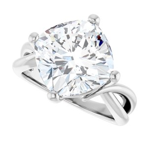 Sterling Silver 11x11 mm Cushion Ring Mounting – image 8