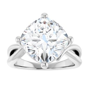 Sterling Silver 11x11 mm Cushion Ring Mounting – image 5