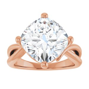 18K Rose Gold 11x11 mm Cushion Ring Mounting – image 5