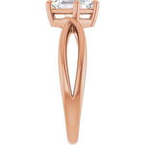 10K Rose Gold 6.5x4.5 mm Emerald Ring Mounting – image 7