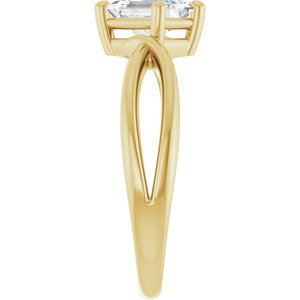 14K Yellow Gold 6.5x4.5 mm Emerald Ring Mounting – image 7
