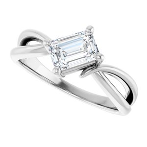 Continuum Sterling Silver 6.5x4.5 mm Emerald Ring Mounting – image 8