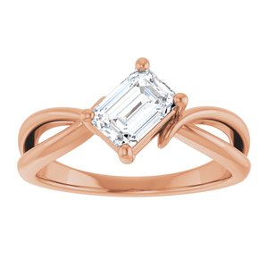 10K Rose Gold 6.5x4.5 mm Emerald Ring Mounting – image 5