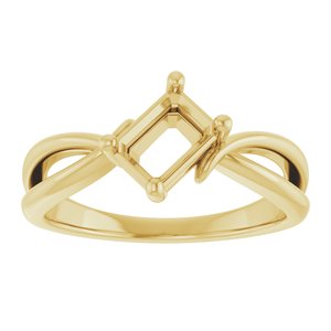 14K Yellow Gold 6.5x4.5 mm Emerald Ring Mounting – image 6