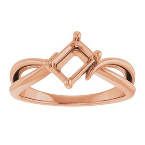 10K Rose Gold 6.5x4.5 mm Emerald Ring Mounting – image 6