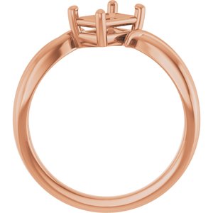 10K Rose Gold 6.5x4.5 mm Emerald Ring Mounting – image 4