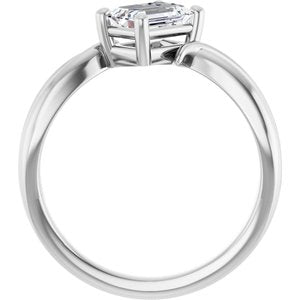 10K White Gold 6.5x4.5 mm Emerald Ring Mounting – image 3