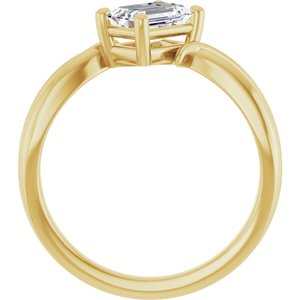 14K Yellow Gold 6.5x4.5 mm Emerald Ring Mounting – image 3