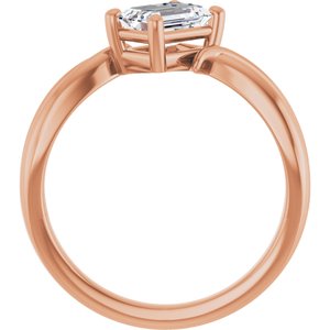 14K Rose Gold 6.5x4.5 mm Emerald Ring Mounting – image 3