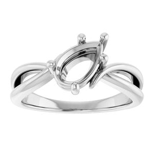 10K White Gold 9x5.5 mm Pear Ring Mounting – image 6