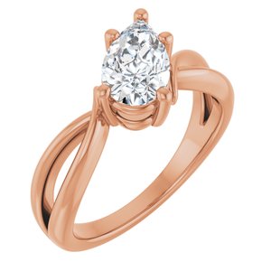 18K Rose Gold 9x5.5 mm Pear Ring Mounting
