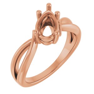 10K Rose Gold 9x5.5 mm Pear Ring Mounting – image 2