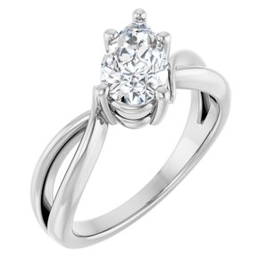 14K X1 White Gold 9x5.5 mm Pear Ring Mounting