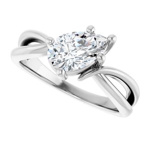 10K White Gold 9x5.5 mm Pear Ring Mounting – image 8