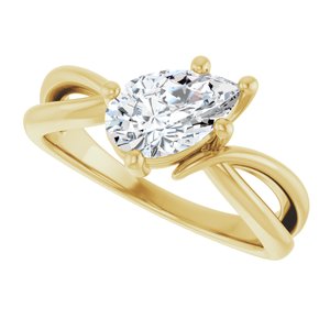 18K Yellow Gold 9x5.5 mm Pear Ring Mounting – image 8