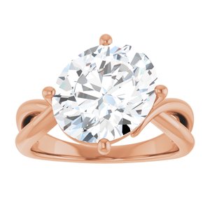 10K Rose Gold 12x10 mm Oval Ring Mounting – image 5