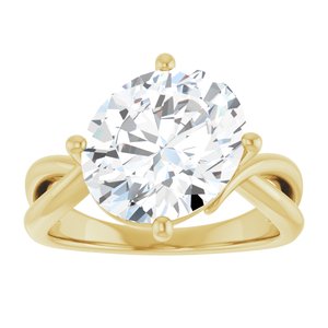 18K Yellow Gold 12x10 mm Oval Ring Mounting – image 5
