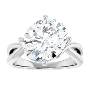 18K White Gold 12x10 mm Oval Ring Mounting – image 5