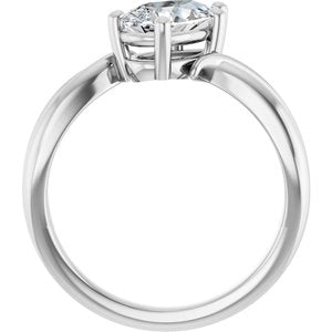 18K White Gold 9x5.5 mm Pear Ring Mounting – image 3