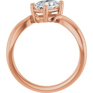 18K Rose Gold 9x5.5 mm Pear Ring Mounting – image 3