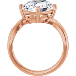 10K Rose Gold 12x10 mm Oval Ring Mounting – image 3