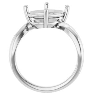 18K White Gold 12x10 mm Oval Ring Mounting – image 4