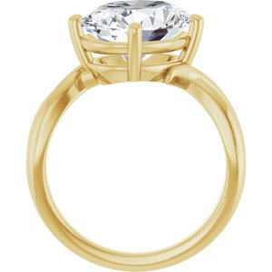 18K Yellow Gold 12x10 mm Oval Ring Mounting – image 3