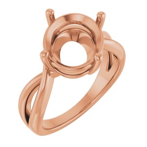 10K Rose Gold 12x10 mm Oval Ring Mounting – image 2